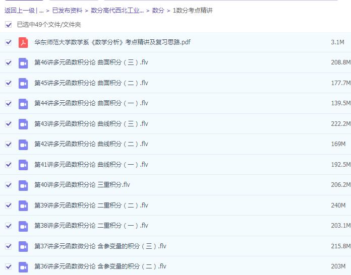 华东师范大学数学系《数学分析》考点精讲及复习思路-数学分析名校真题精讲-华东师范大学数学系版《数学分析》考研冲刺串讲及模拟四套卷精讲-北京大学数学系《高等代数》考点精讲及复习思路-高等代数名校真题精讲-高等代数冲刺串讲网盘... 华东师范大学数学系《数学分析》考点精讲及复习思路-数学分析名校真题精讲-华东师范大学数学系版《数学分析》考研冲刺串讲及模拟四套卷精讲-北京大学数学系《高等代数》考点精讲及复习思路-高等代数名校真题精讲-高等代数冲刺串讲网盘...